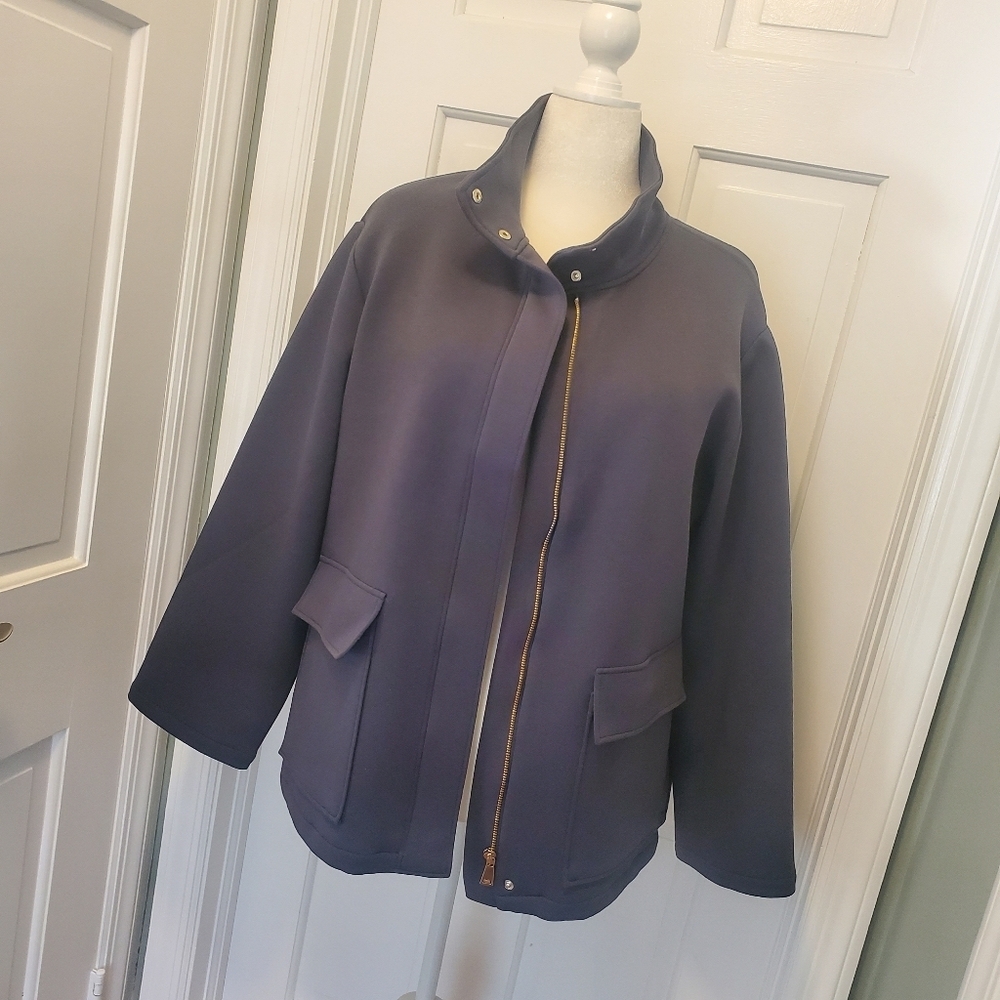 Magaschoni Grey Jacket Size XL, Business Casual, Zip Close